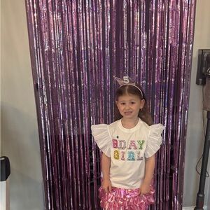 Pink Birthday Girl Outfit with Ruffle Skirt